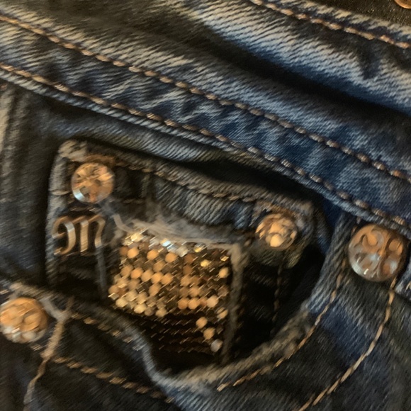 Miss Me bootcut dark distressed jeans. Preowned . Retail 130 - Picture 3 of 6
